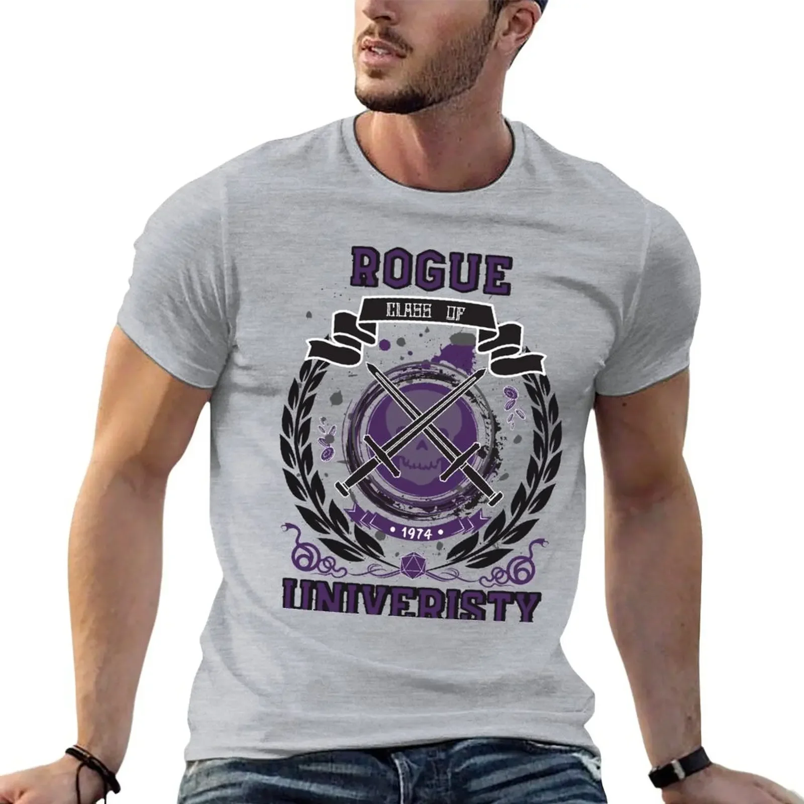 

Rogue University T-shirt oversized summer clothes for a boy mens graphic t-shirts