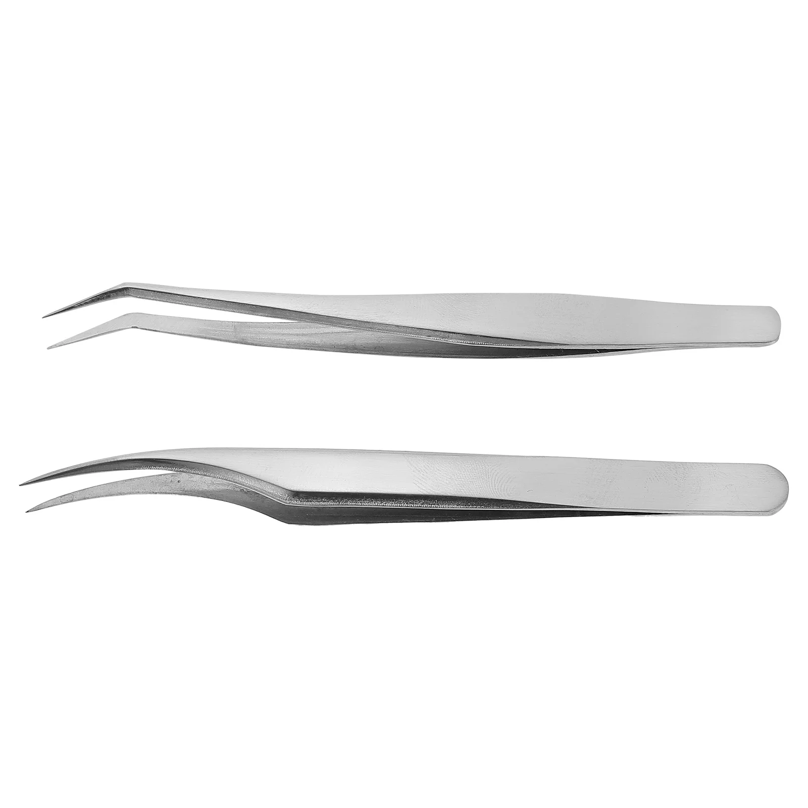 2 pezzi pinzette per innesto ciglia gomito in acciaio inossidabile manico antiscivolo strumento per ciglia finte forniture per salone di bellezza precisione