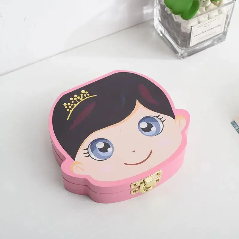 High Quality Baby Wooden Keepsake Box Children's Tooth Case Boy and Girl Kids Boxes for Milk Teeth Gifts Pink