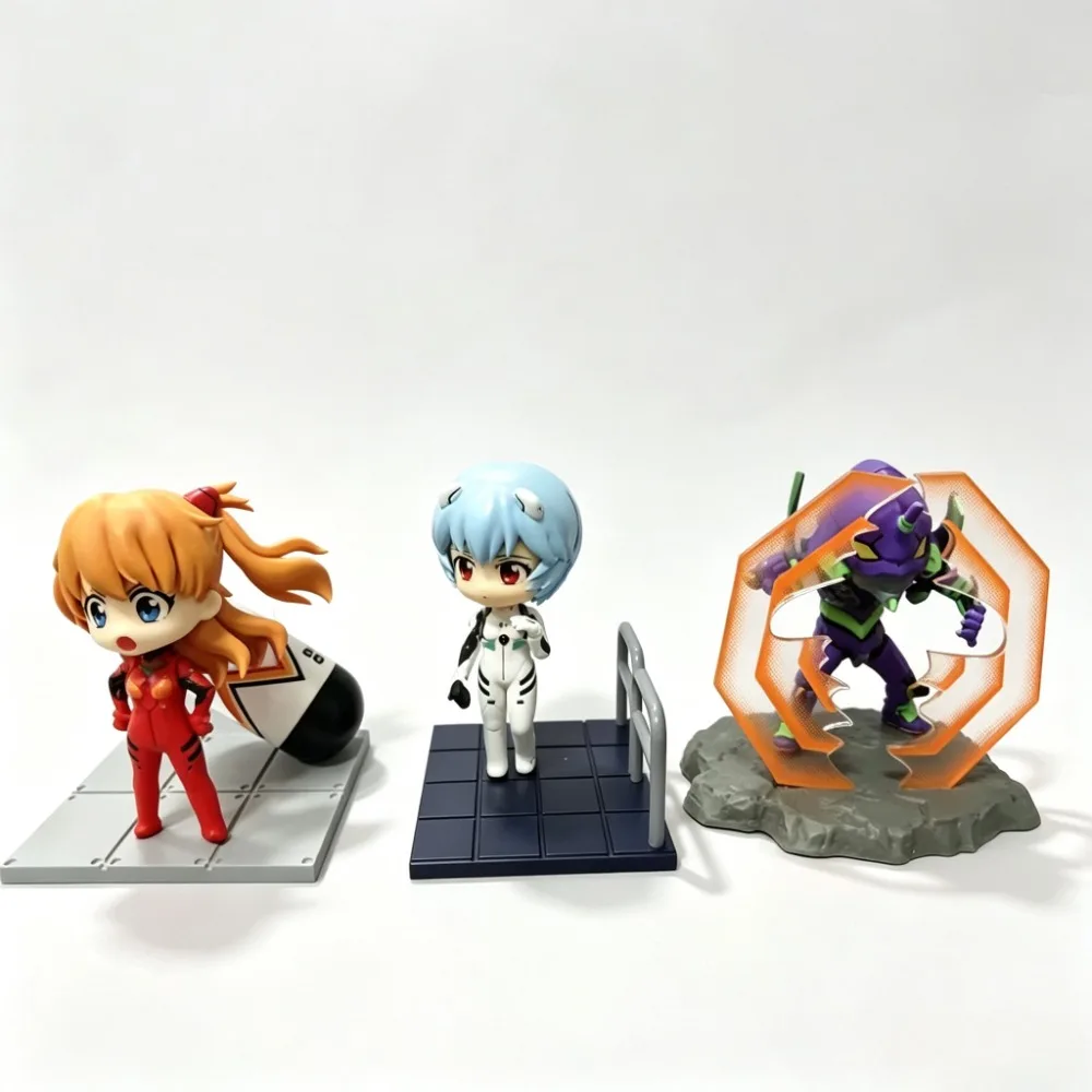 6cm 3pcs/set Anime New Century Evangelion Figure Asuka Langley Soryu Action Figures PVC Statue Model Collection Toys Gifts view 2