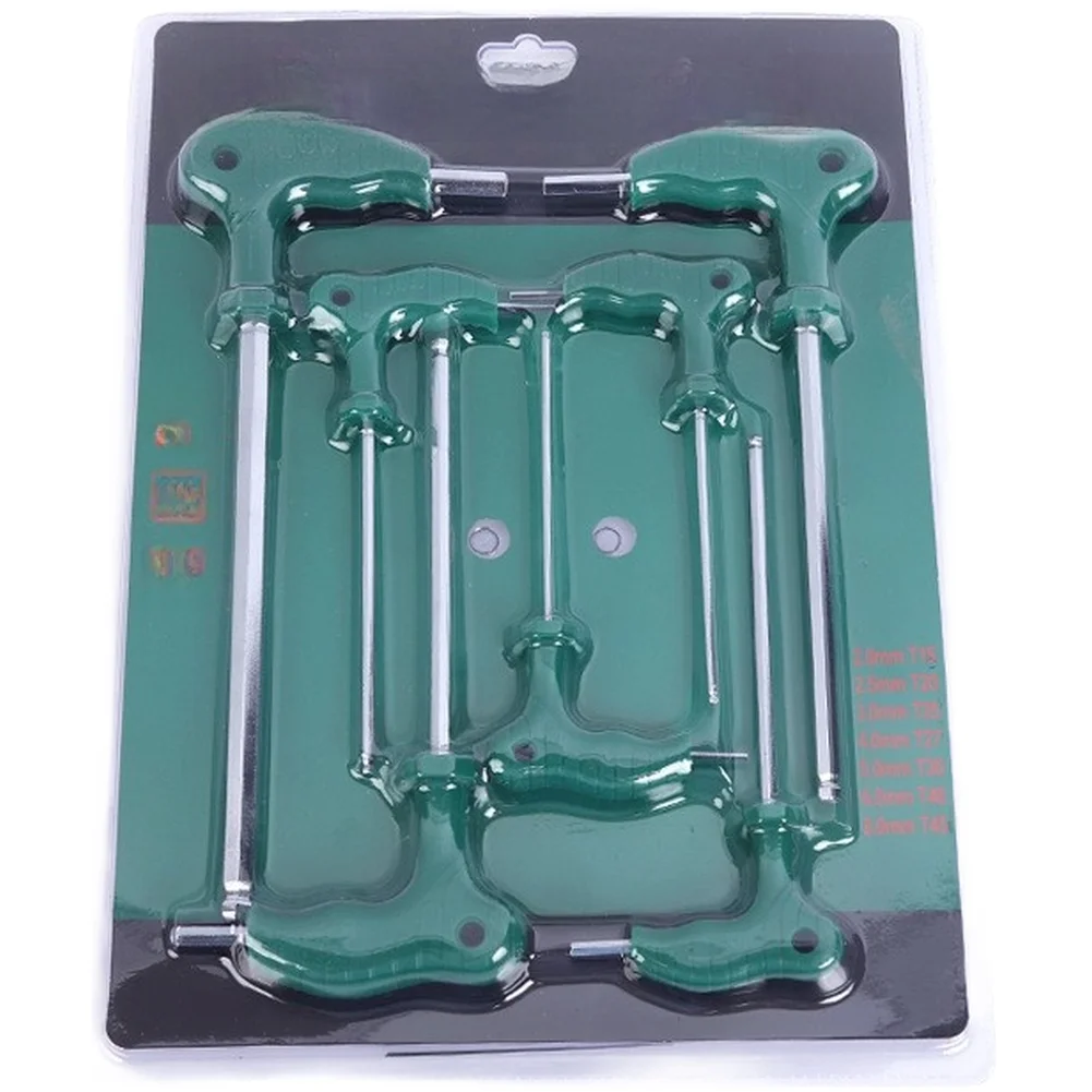 Stardriver Set 7 Piece T Handle For torx Wrench Kit Designed for Effective Torque Application on Metric and Standard Fasteners