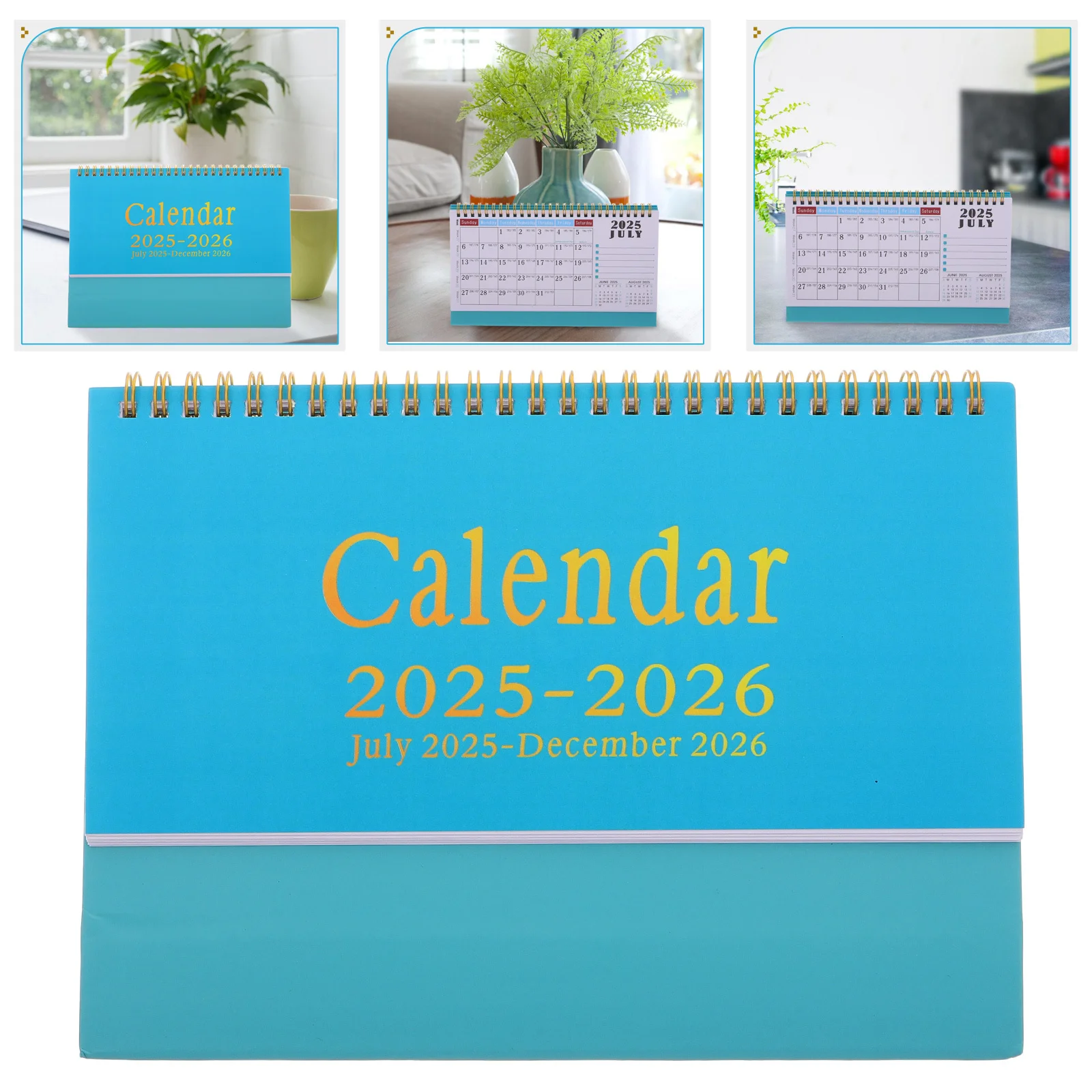 

2026 English Desk Flip Calendar Minimalist Small Standing July 2025 to December 2026 Office Desktop Planner Calendar