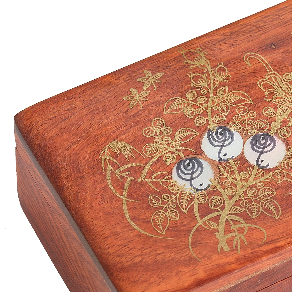 Wooden Jewelry Box Magnetic Buckle Seashell Pearl Necklace Storage Box for Household Small Part Organize Needle Thread Cassette