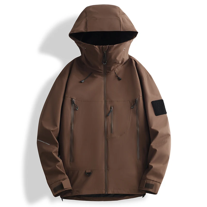 Montanhismo caminhadas jaqueta ao ar livre com capuz resistente ao vento à prova dwindproof água roupas masculinas de alta qualidade confortável roupas masculinas