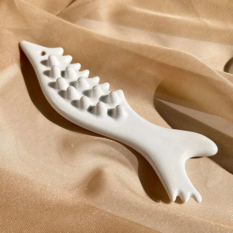 

Керамическая скребковая доска в форме рыбы Гуа Ша для лица, массажный инструмент для тела, облегченный массаж, подтяжка лица, массажер для акупунктурных точек Гуаша