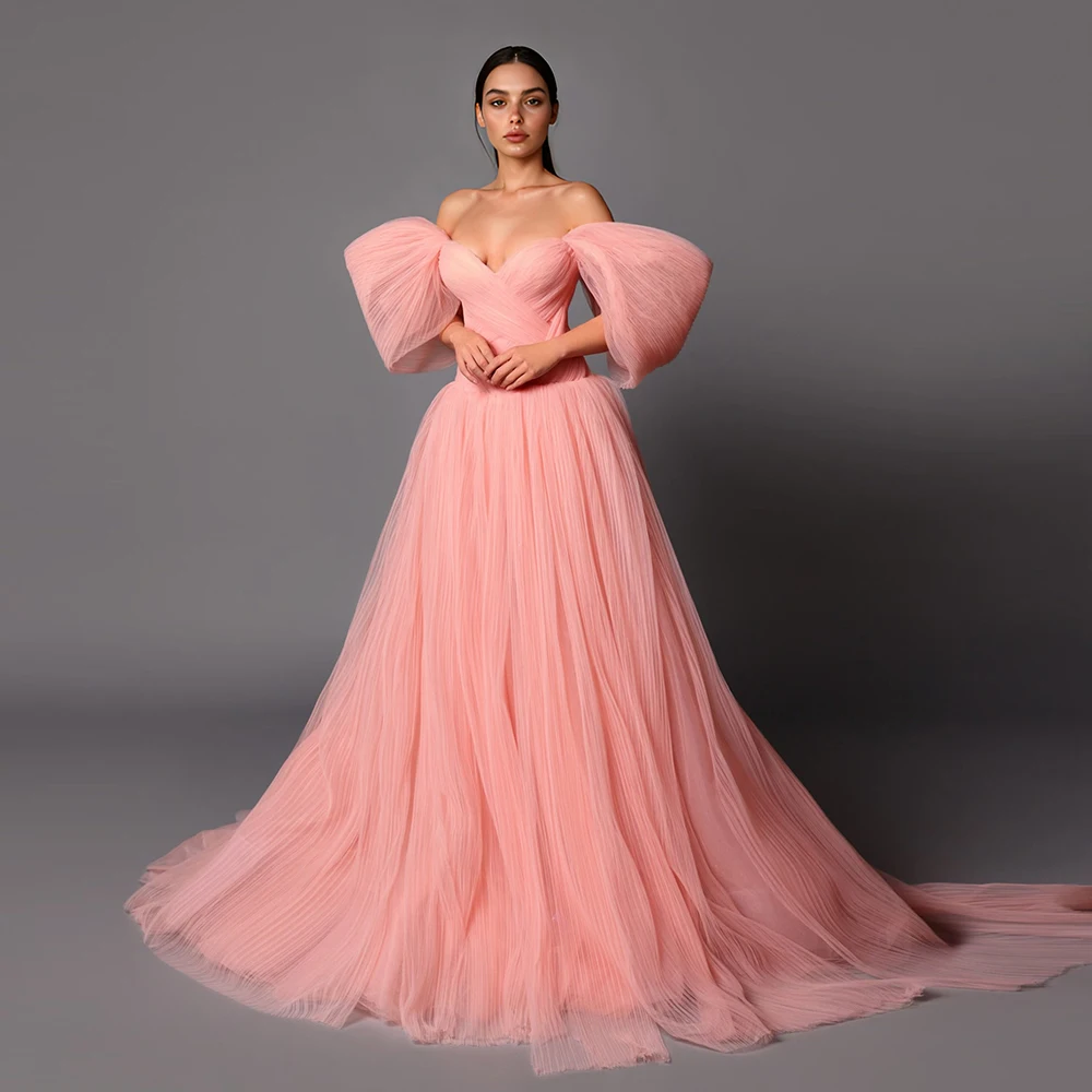 

Luxury Elegant Evening Dresses Pleated Bridesmaid Dresses for Special Occasions A Line Off Shoulder Wedding Dresses Guest