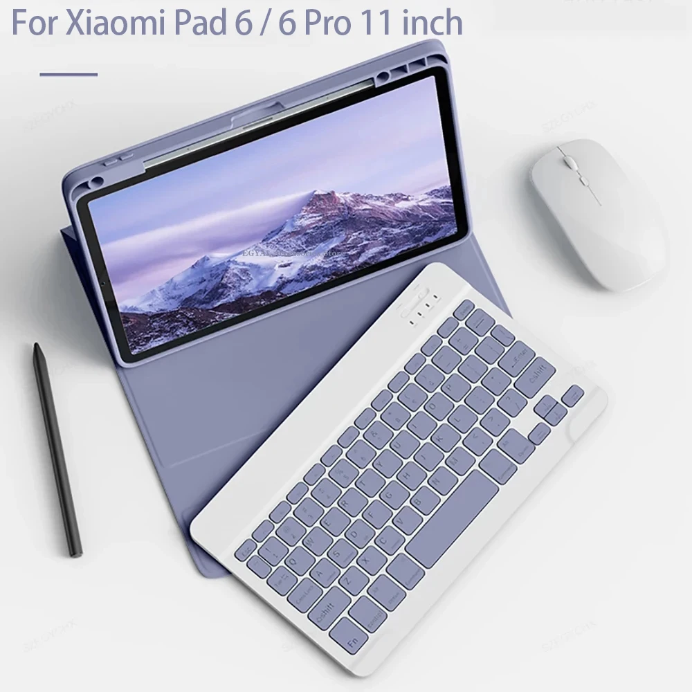 Imagem -02 - Capa com Teclado e Mouse de Idioma Suporte para Tablet Estojo pu Laether Xiaomi Pad Pro 11 2023