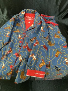 Nowy 2-częściowy zestaw damski Loose Cartoon Women Outfit 100% bawełniana piżama dla kobiet Casual Sleepwear Set Pijamas