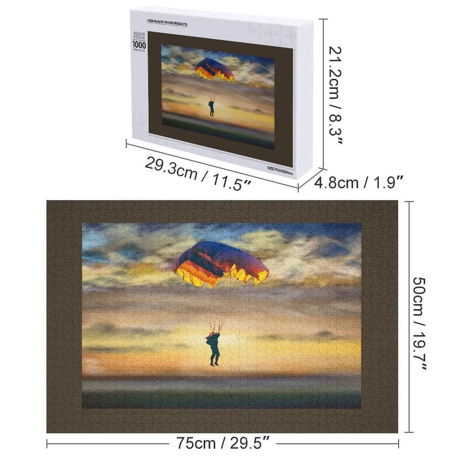 จิ๊กซอว์รูปร่มชูชีพ ของขวัญสั่งทำพิเศษ ชื่อส่วนตัว ไดโอรามา อุปกรณ์เสริม จิ๊กซอว์