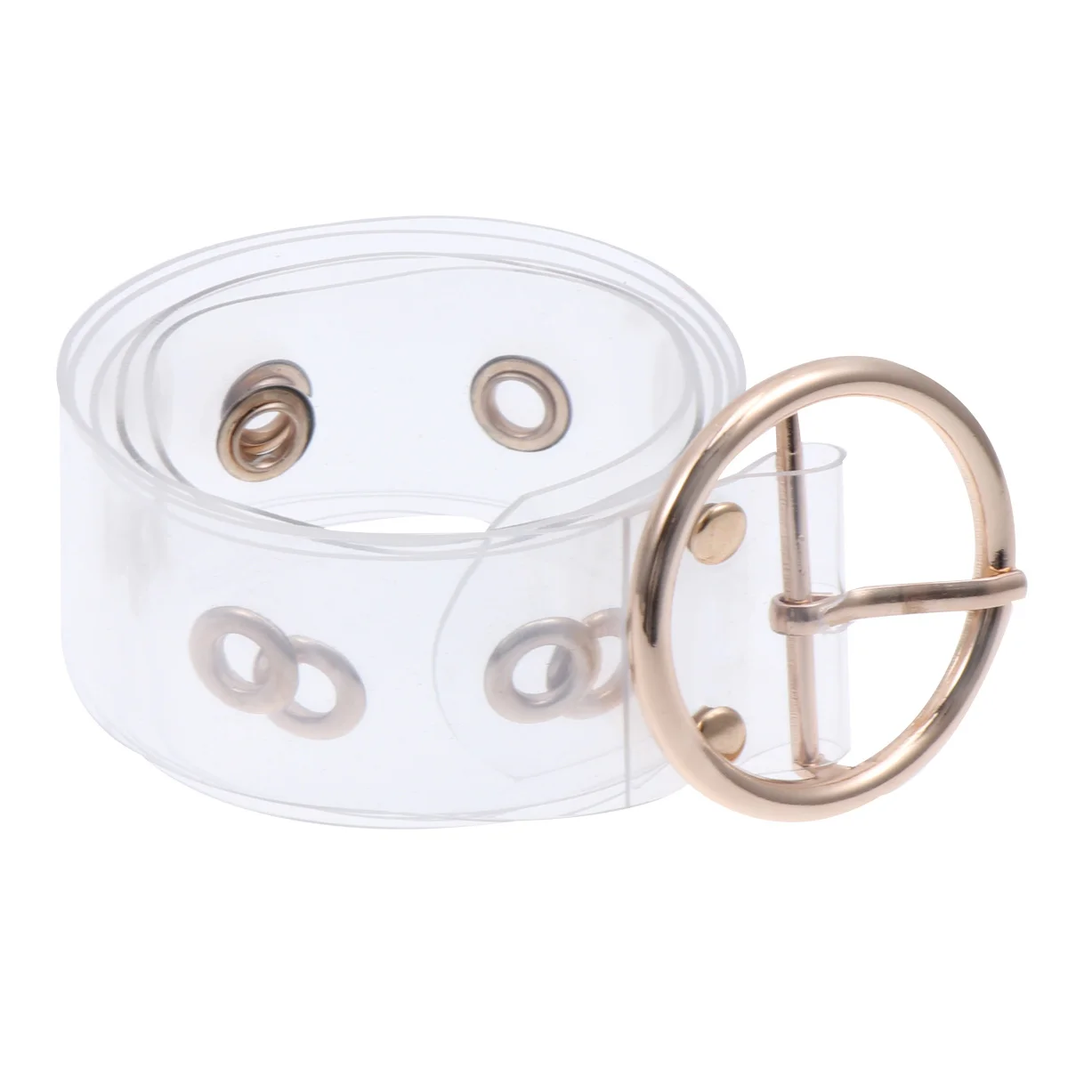 

1Pcs Women Transparent Waistband Fashion Durable Belt Quick Release Buckle for Dresses Jeans Casual Shorts Women Waist Belt