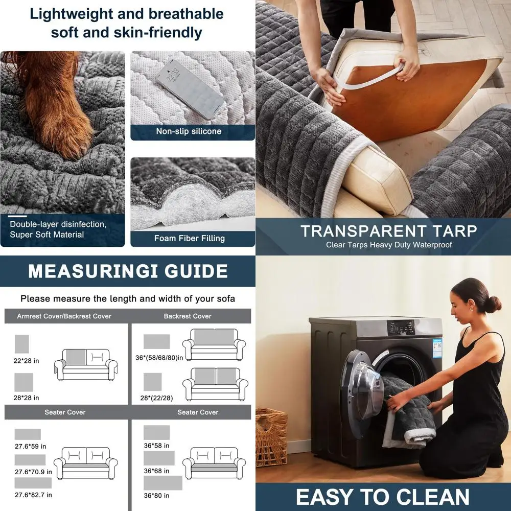 

Чехол на диван для собак, моющийся, противоскользящий коврик для кошек, коврик для домашних животных, одеяло для защиты мебели, чехол для пушистого дивана для домашних животных на 3 подушки