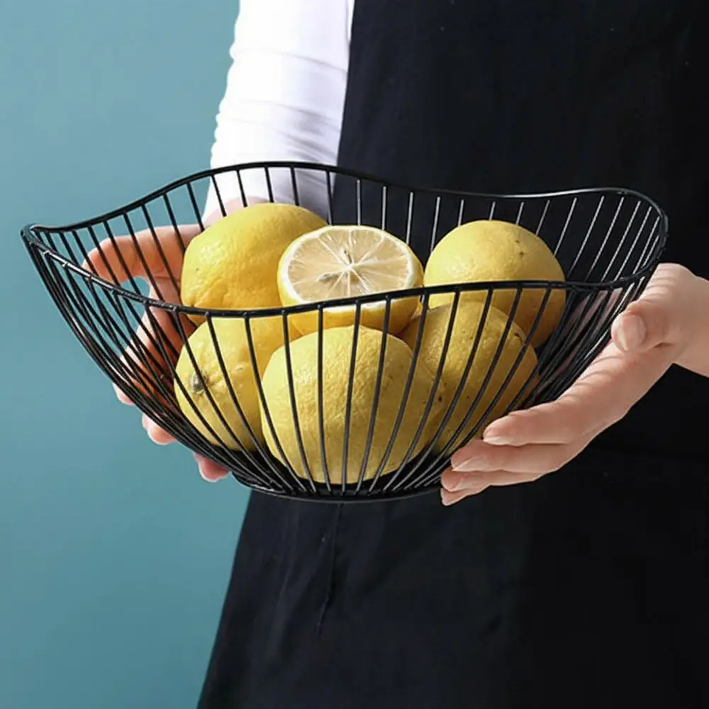 Black Gold Iron Fruit Basket Metal Multi-sizes Sundries Oragnization Plate Home Storage Vegetable Storage Bowls Living Room