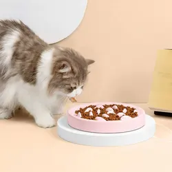 Slow Food for Cats and Dogs Pet Healthy Anti-Chinging Rice Cat Bowl Slow Food Dog Bowl for Cats and Dogs Pet Supplies