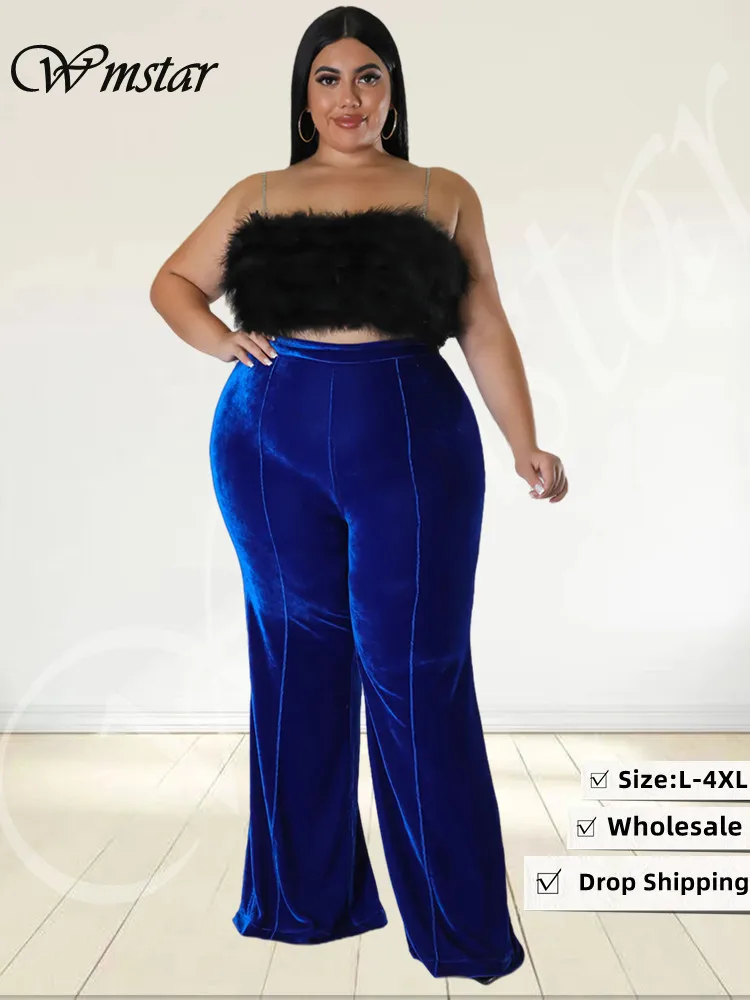 Wmstar Plus Size spodnie damskie dorywczo rozkloszowane legginsy rozciągliwe spodnie do joggingu moda odzież uliczna hurtownia Dropshipping 2023