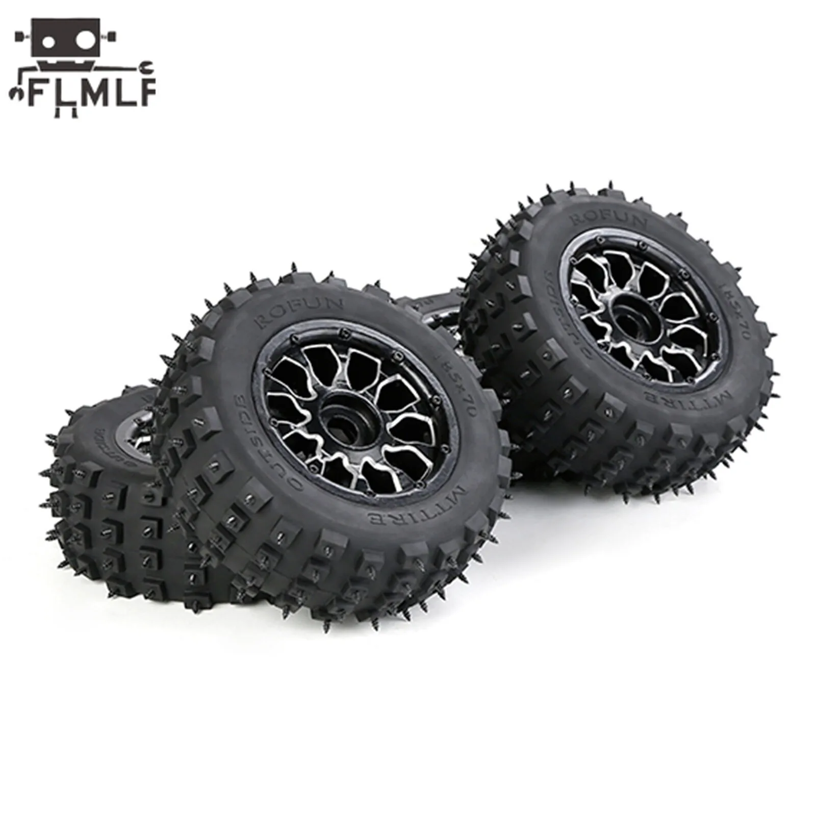 Metalowa piasta koła Wasteland Nail Tire Assembly 4pc dla 1/5 Losi 5ive-t Rovan Lt Kingmotor X2 Fid Dtt Ql Truck Parts