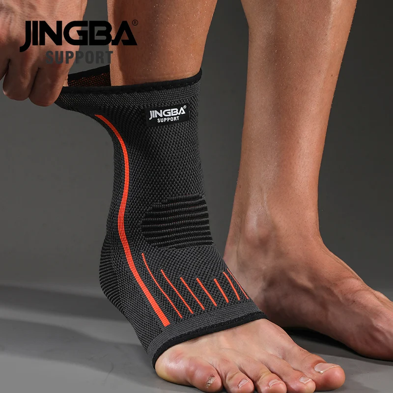 Supporto JINGBA 1 pz 3D compressione cinturino in Nylon cintura protezione per caviglia calcio supporto per caviglia basket cavigliera protettiva