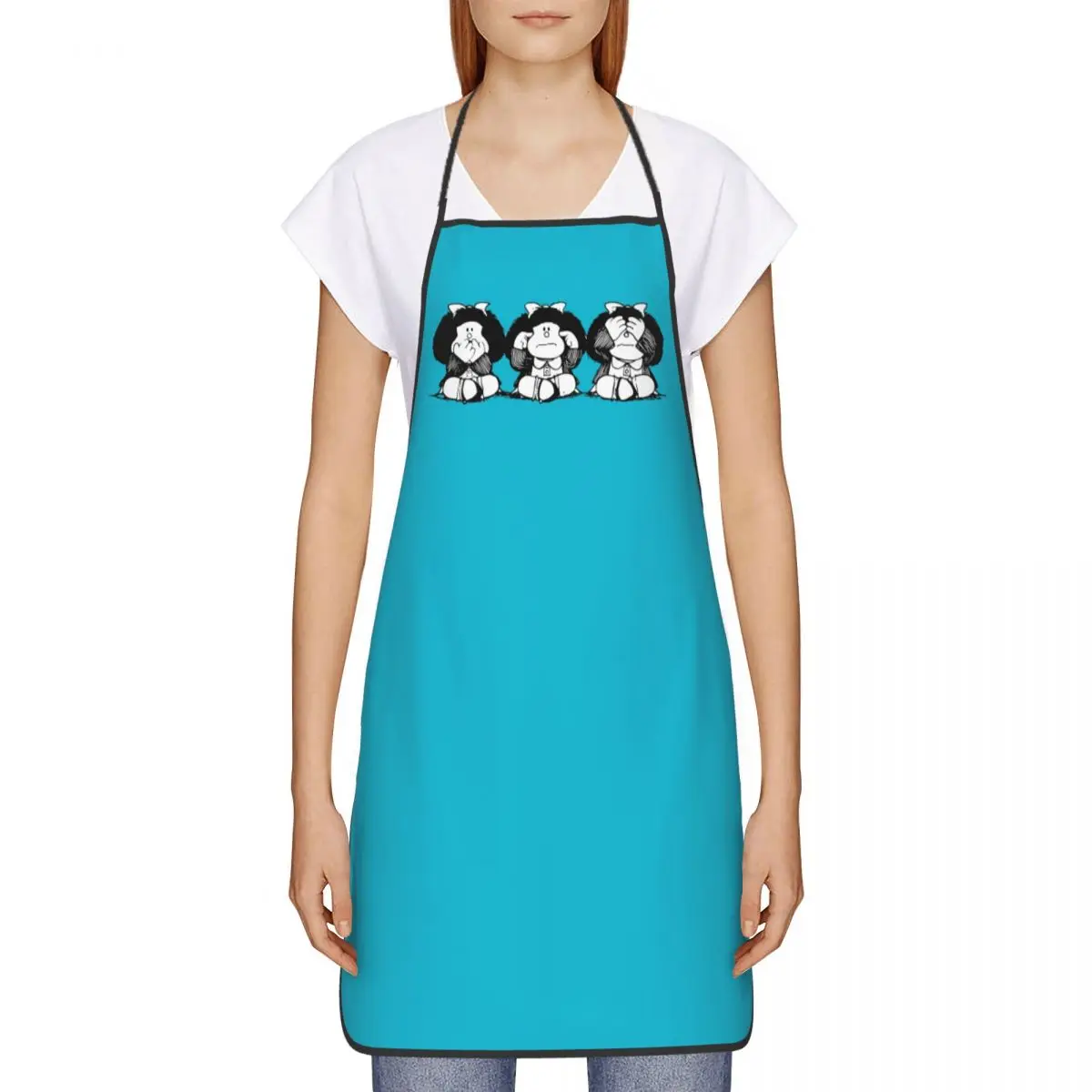 Unisex Humor Mafalda Kitchen Chef Cooking Baking Apron Women Men Quino Cartoon Manga Tablier Cuisine for Gardening