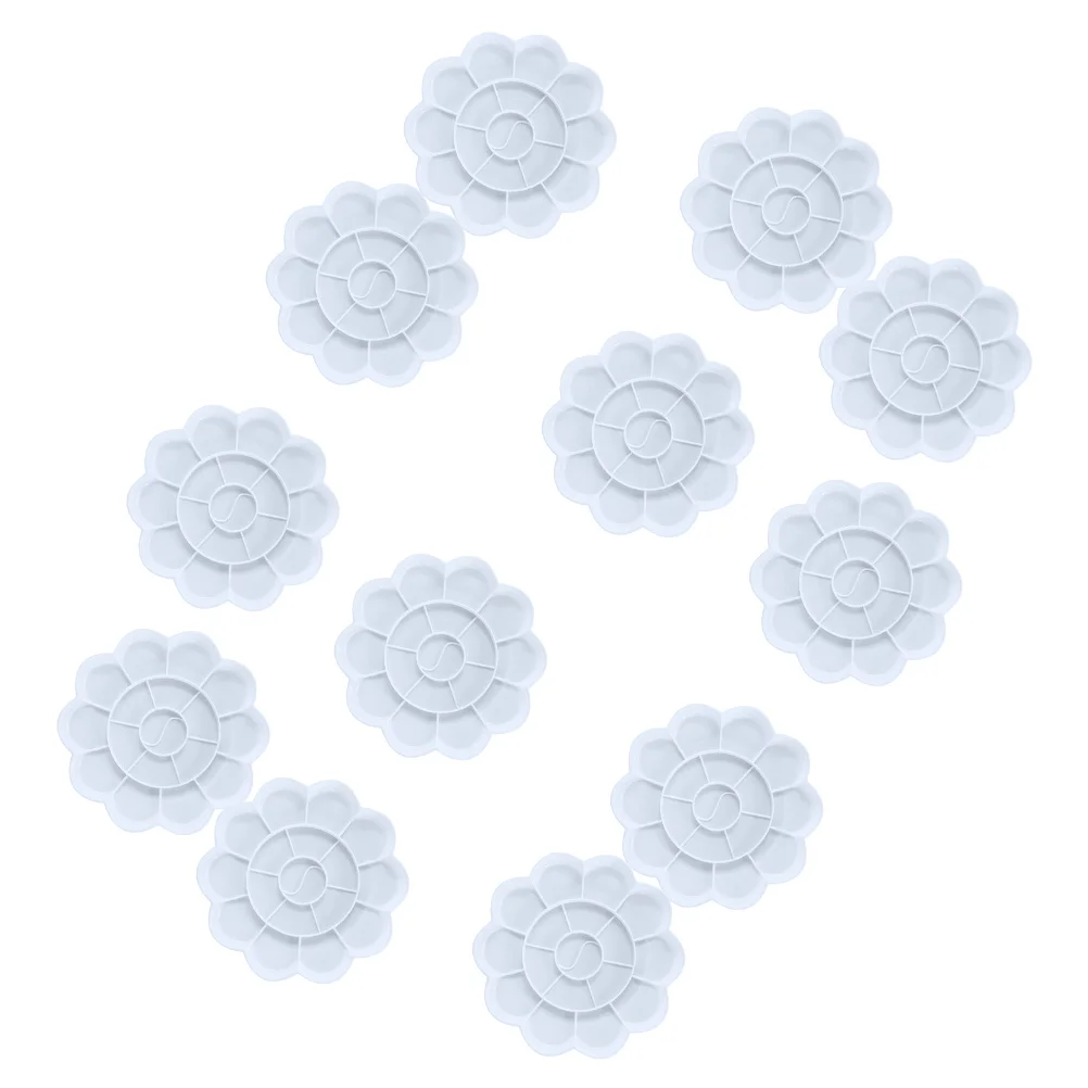 12 قطعة من لوحة خلط فن الأظافر، صواني طلاء بلاستيكية للأطفال، حاملات صبغات ألوان زيتية مائية، مستلزمات فنية ذاتية الصنع #3