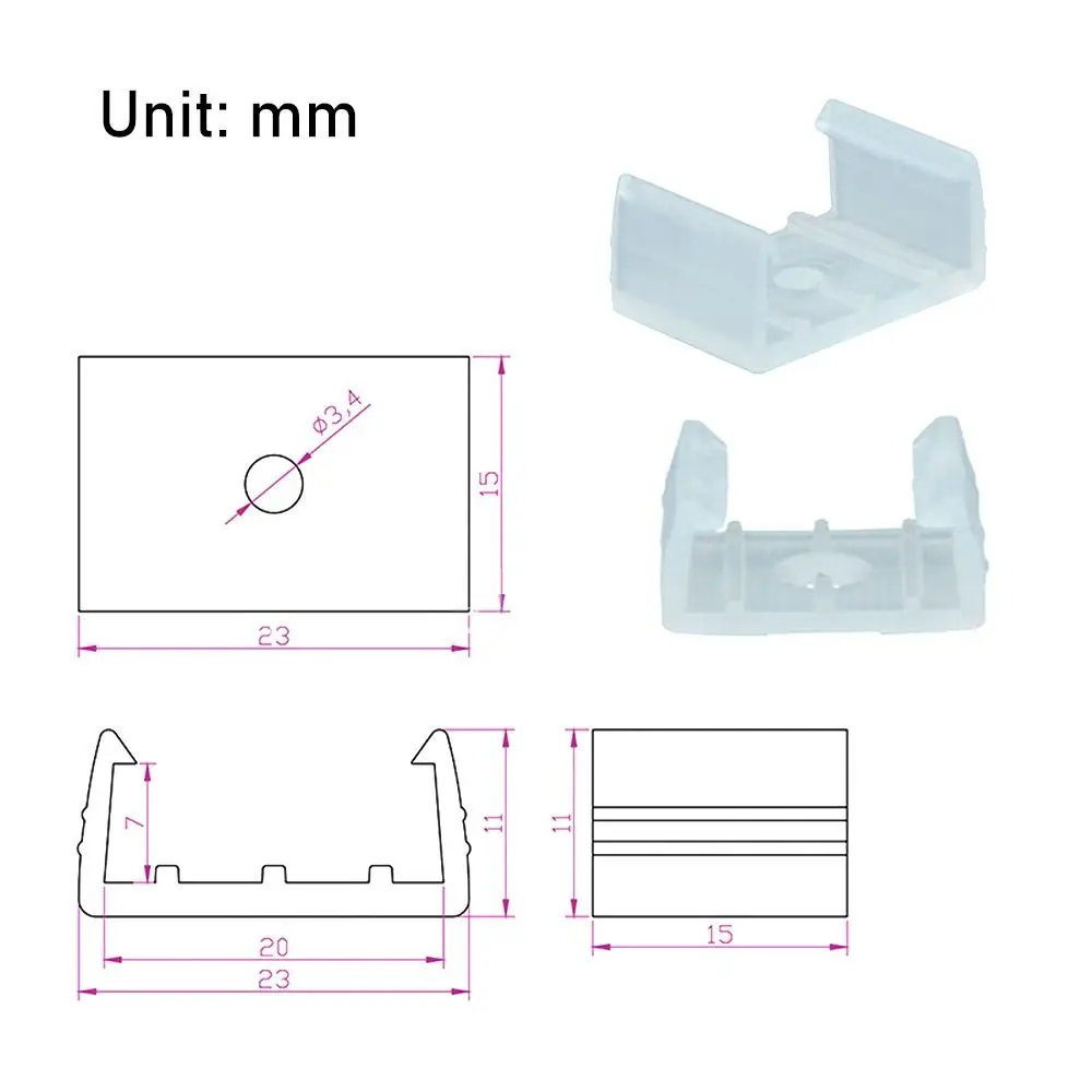 10PCS LED Neon Light Strip Fixing Clip 5V 12V 24V Waterproof Plastic Buckles Flexible Ribbon Tape Accessories