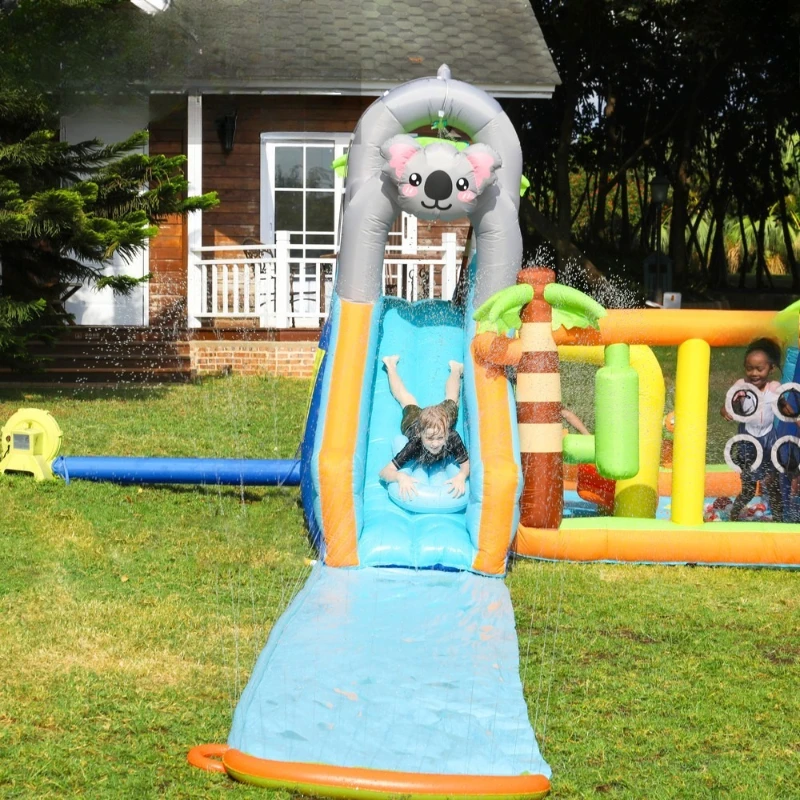 

inflatable castle children's home trampoline double slide water