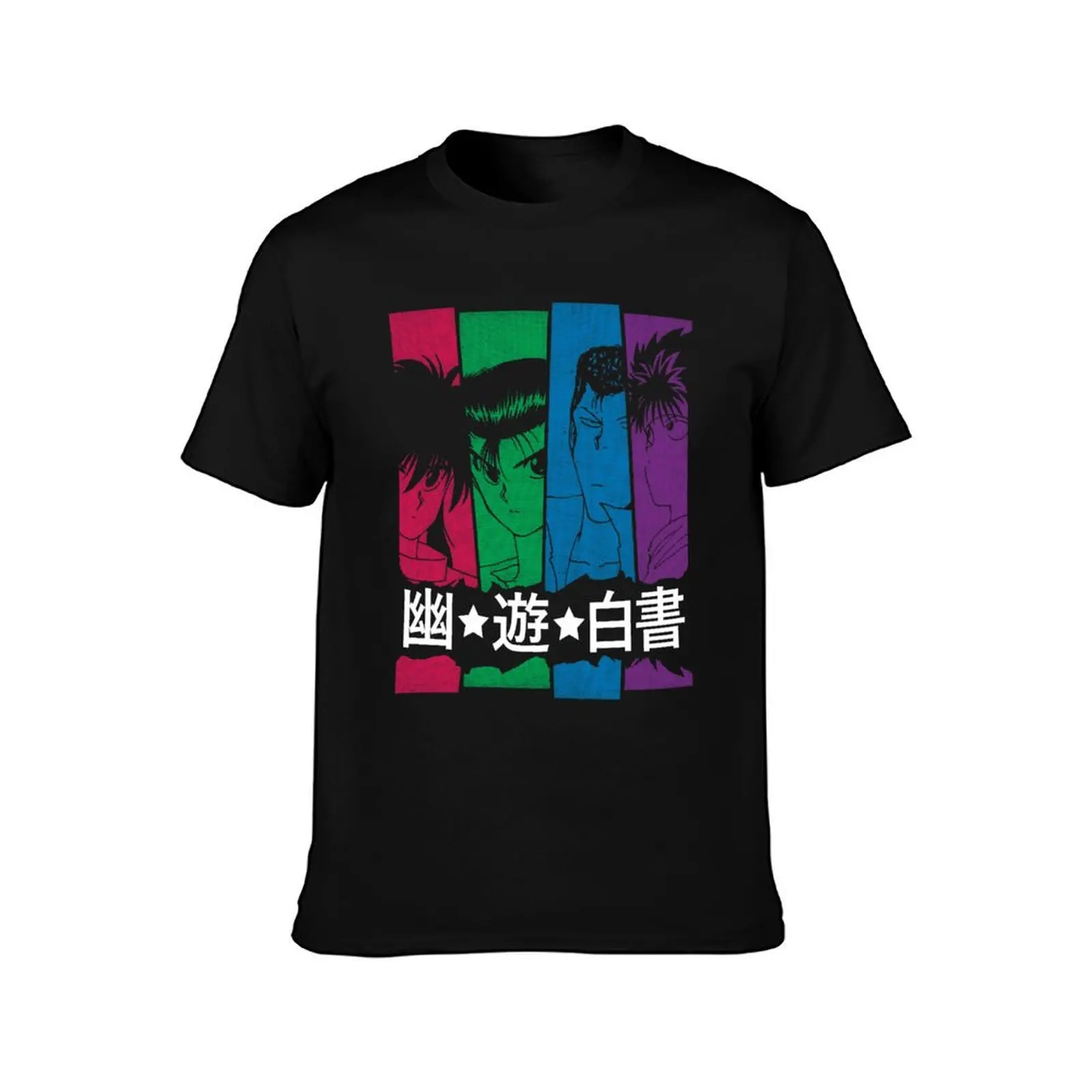 Yu☆Yu☆Hakusho (dark) T-Shirt Basic Solid Color Short Sleeve Cotton Top T-Shirt