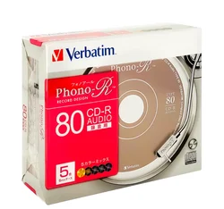 Verbatim Music Disc CD-R Audio Discs 80Min 700MB 52X 5Pcs/Box