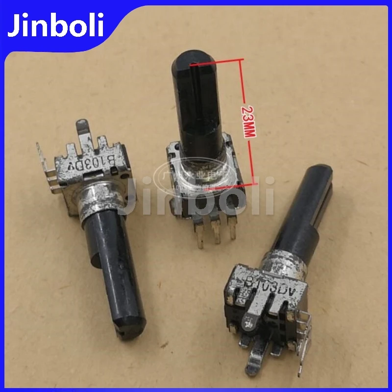 

2PCS R09 09 Type Vertical Mixer Potentiometer 3Pins B10K B103 With Midpoint With Midpoint Half Shaft Length 23MM