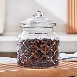 Transparentes Glasversiegelglas, Lebensmittelnetz, Süßigkeitenglas, Honigflasche mit Deckel, Aufbewahrungsbox, Küchenlager, 950 ml 10 Haupthonigglasverkauf - №6