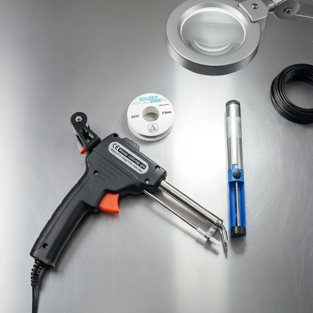 

110V/220V Electric Soldering Iron: 60W US/EU Plug Hand-Held Internal Heat, Auto Tin Feed Welding Gun