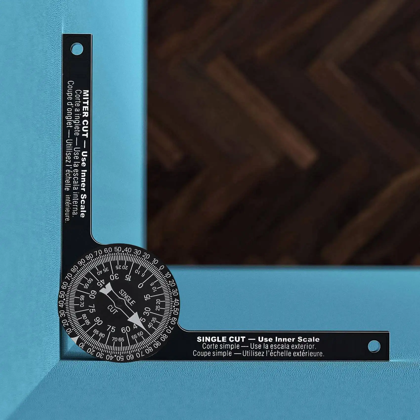 ร้อน-ด้านนอก Miter Angle Finder สําหรับช่างไม้ที่มีเครื่องชั่งแกะสลักที่มีความแม่นยํา Miter Saw Protractor