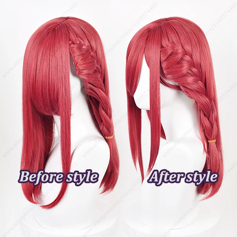 Chigiri Hyoma Cosplay 53cm/40cm/30cm Wine Red Heat Resistant Synthetic Wigs