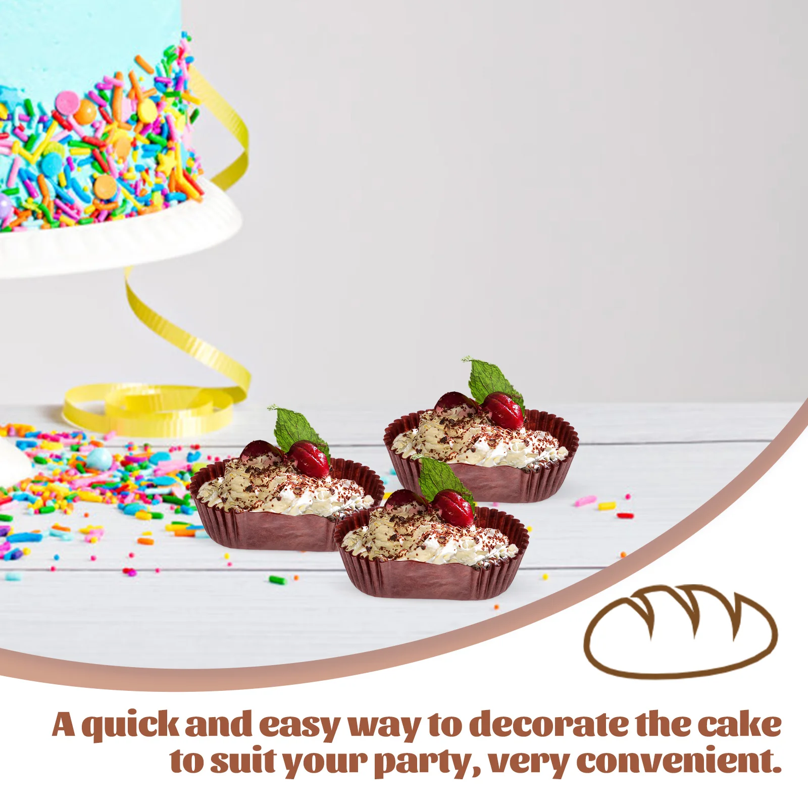 

1000pcs Cake Paper Cup Oval Boat Shape High Temperature Grease Proof Baking Cups For Muffins Cupcakes Ice Cream Popsicles