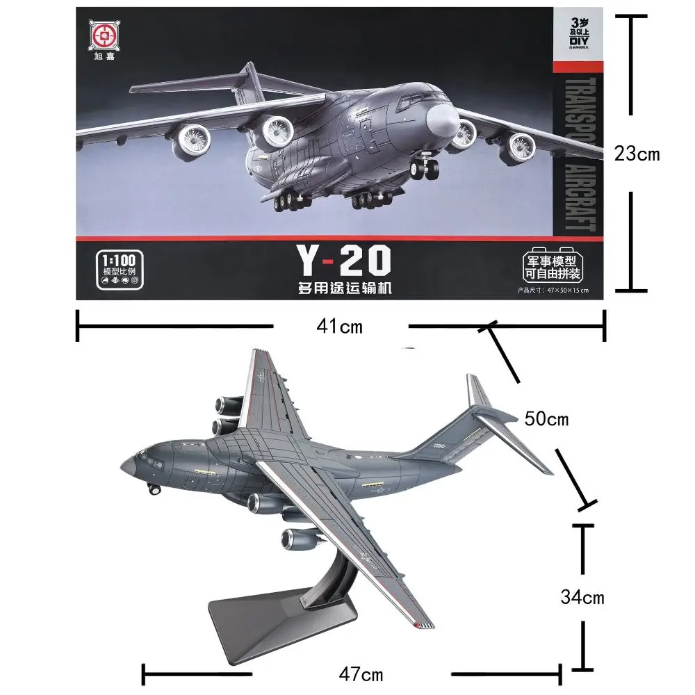1:100 Scale Transport Aircraft Model Detailed Design Y-20 Attack Aircraft Building Blocks Set TU-160 Fighter Jet Boys Gifts
