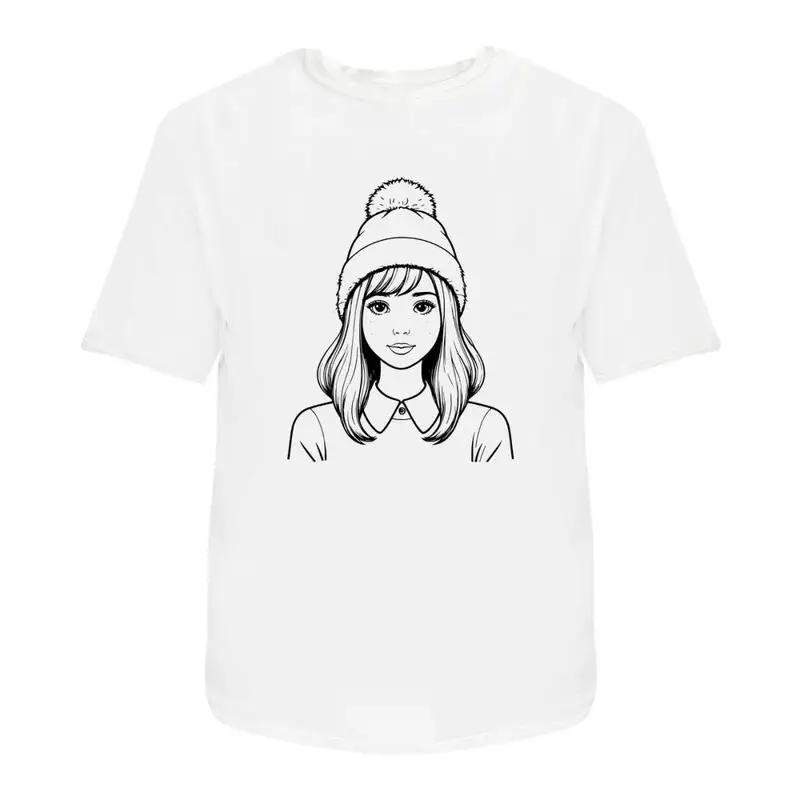 

Уютная хлопковая футболка с зимней шапкой Ta050107