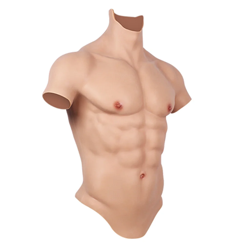 Lianwa Silicone Crossdresser Cosplay Male Suit false Fake Belly Muscle Men's Chest Macho Realistic Muscle Artificial Simulation