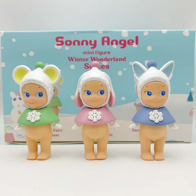 

Sonny Angel Mini Figure Winter Wonderland Series Blind Box Cartoon Figurine Model Cute Doll Decor Collection Toys Holiday Gift