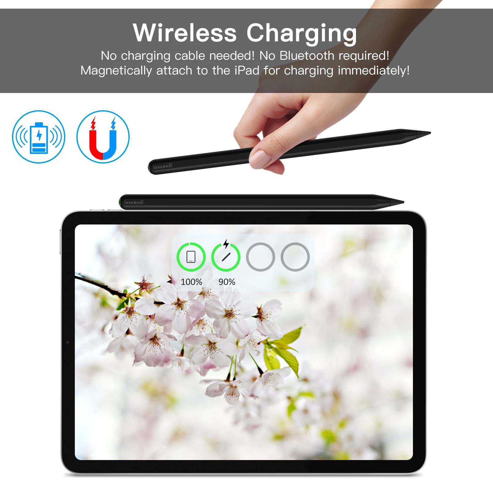 For Apple Pencil 2 1 with Wireless Charging, for iPad Pencil Palm Rejection Tilt Pen for iPad Air 4 5 Pro 11 12.9 Mini 6 Stylus