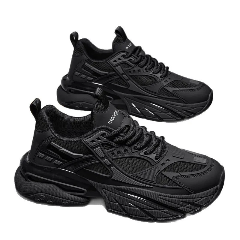 Casual shoes men's shoes four season shoes men's black sports shoes running shoes dad shoes thick sole