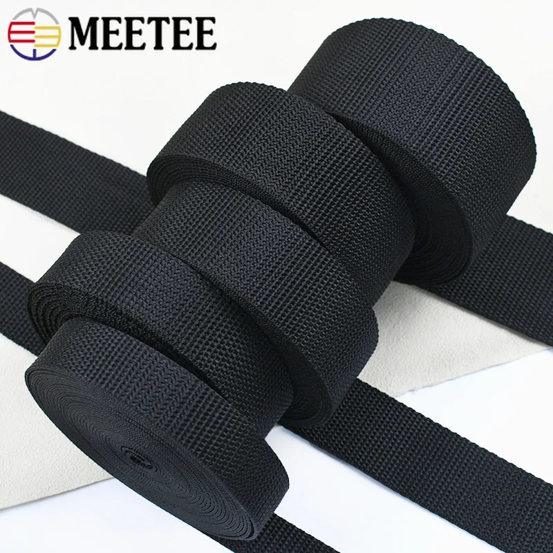 

10M Meetee 20-100mm Nylon Webbing Tape for Bag Strap Backpack Belt Ribbon Luggage Bias Binding Band Clothes Dog Collar Accessory
