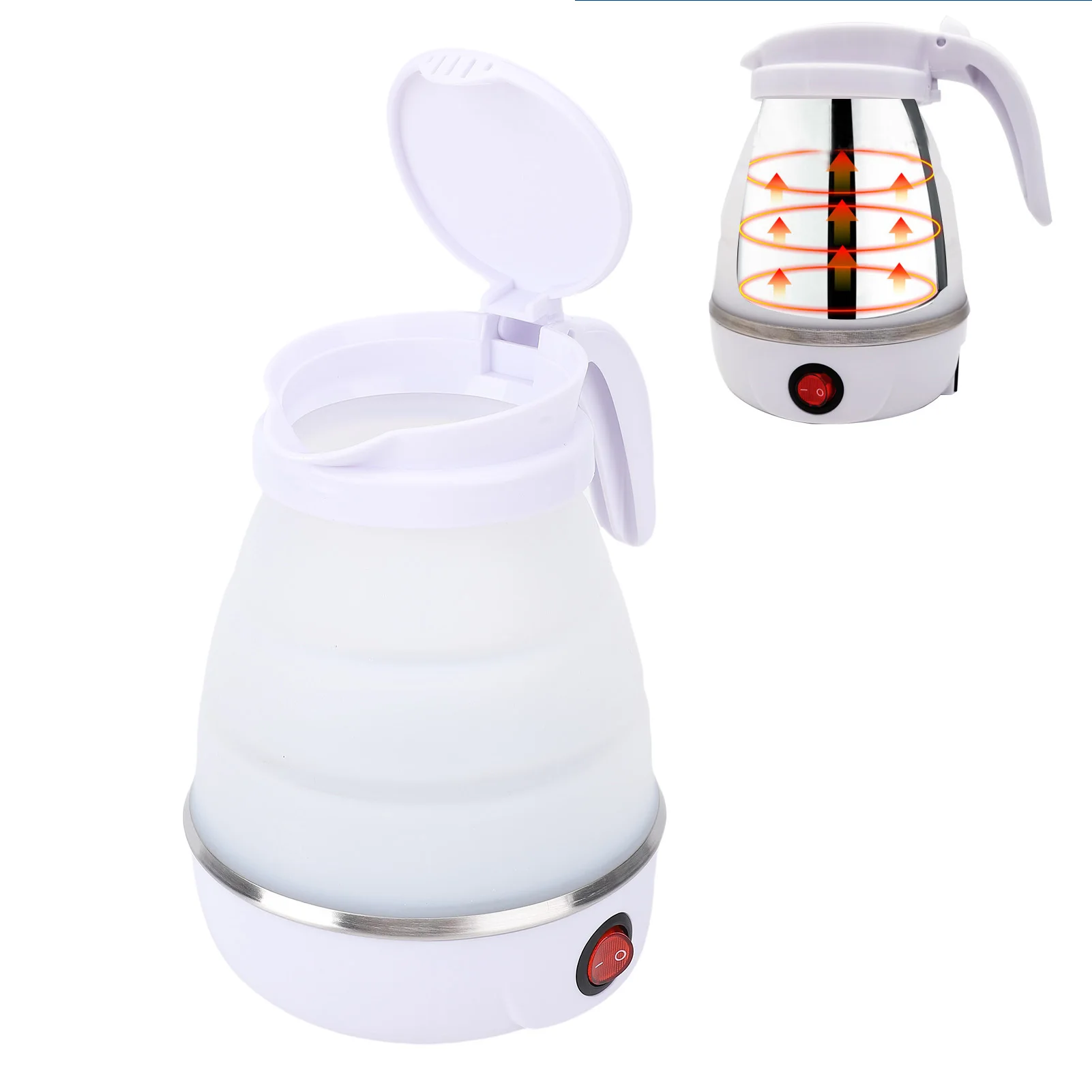 غلاية كهربائية للسفر 600 وات غلاية كهربائية قابلة للطي 600 مل محمولة فعالة 6 دقائق سريعة مسلوقة للسفر والتخييم والاستخدام المنزلي #3