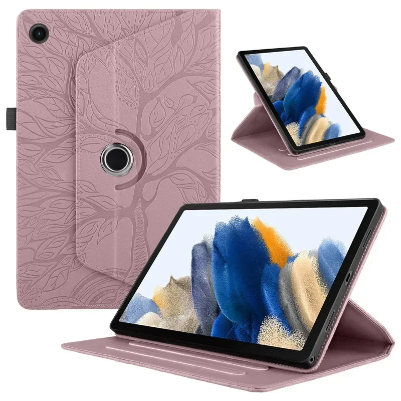 For Samsung Tab A8 Case Emboss Tree 360 Rotating Stand Cover For Funda Galaxy Tab A8 A9 Plus Tab A7 Lite S6 Lite Tablet Case