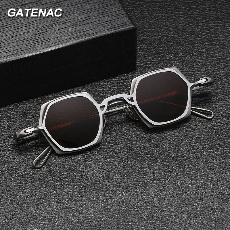 Vintage 2 In 1 Magnet Clip Pure Titanium Eyeglasses Frame Men Polarized Small Glasses Frame Women Luxury Brand Designer Eyewear