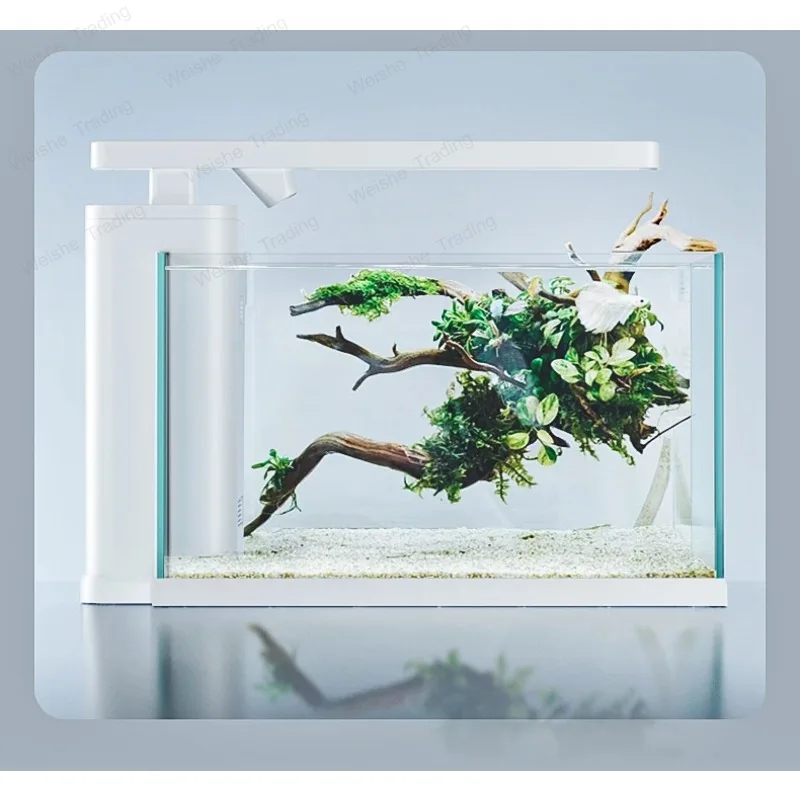 LD33Ecological Fish Tank Change Water Living Room Home Super White Desktop Tank