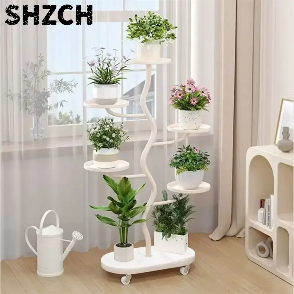 Metal Plant Shelf Ladder Display Stand for Indoor Decor Tiered Flower Rack for Living Room Decoration Versatile Storage
