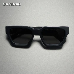Vintage Thicken Polarized Acetate Sunglasses Men Square Retro Handmade UV400 Sunglasses Women Designer Luxury Brand Eyewear
