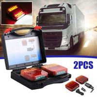 2PCS Wireless Magnetic LED Truck Tail Light Signal Warning Brake Light Trailer Rear Light For Caravans Campers Lorry