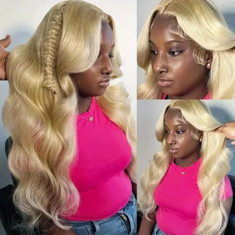 Rosabeauty 13x6 Body Wave Honey Blond HD Lace Frontal Wigs Human Hair Color 13x4 Transparent Lace Front Wig Glueless Prebleached