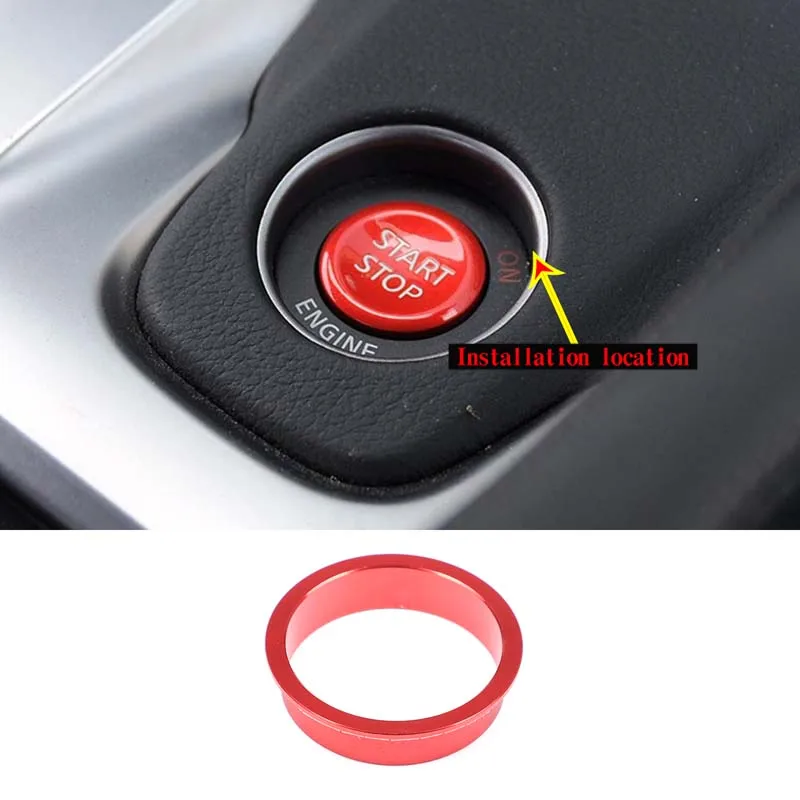 For Nissan GTR R35 2008-2016 Aluminum Alloy Car Engine Stop Start Button Trim Outer Ring Sticker car interior accessories