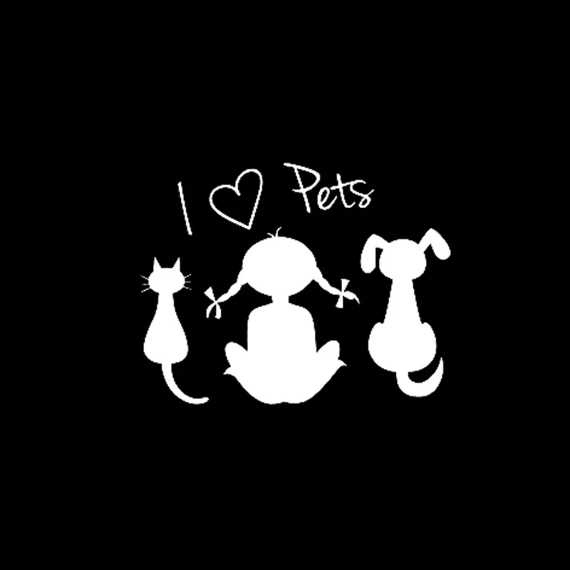 I Love Pets Baby Girl Dog Cat Car Sticker Car Styling Sticker decalcomania in vinile impermeabile e solare, 16CM * 12CM