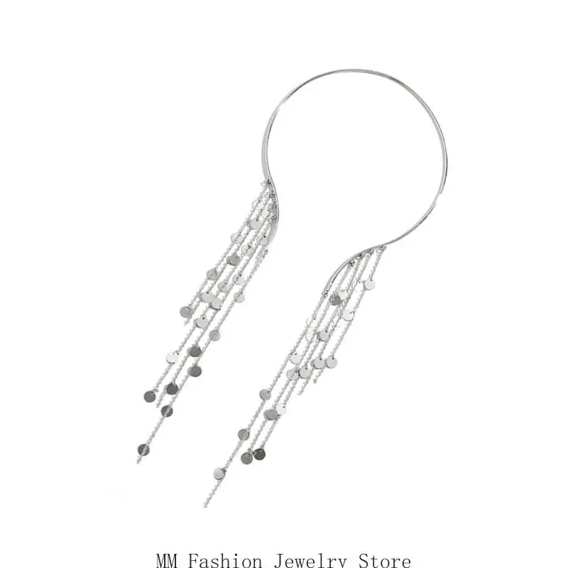 D0UB 유행 술 목걸이 모조 동전 예술적 매력 고급스러운 체인